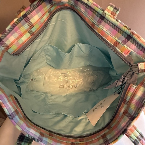 Vera Bradley Medium Tote Bag Purse Shoulder Bag in Gingham Plaid Pattern - Picture 5 of 13